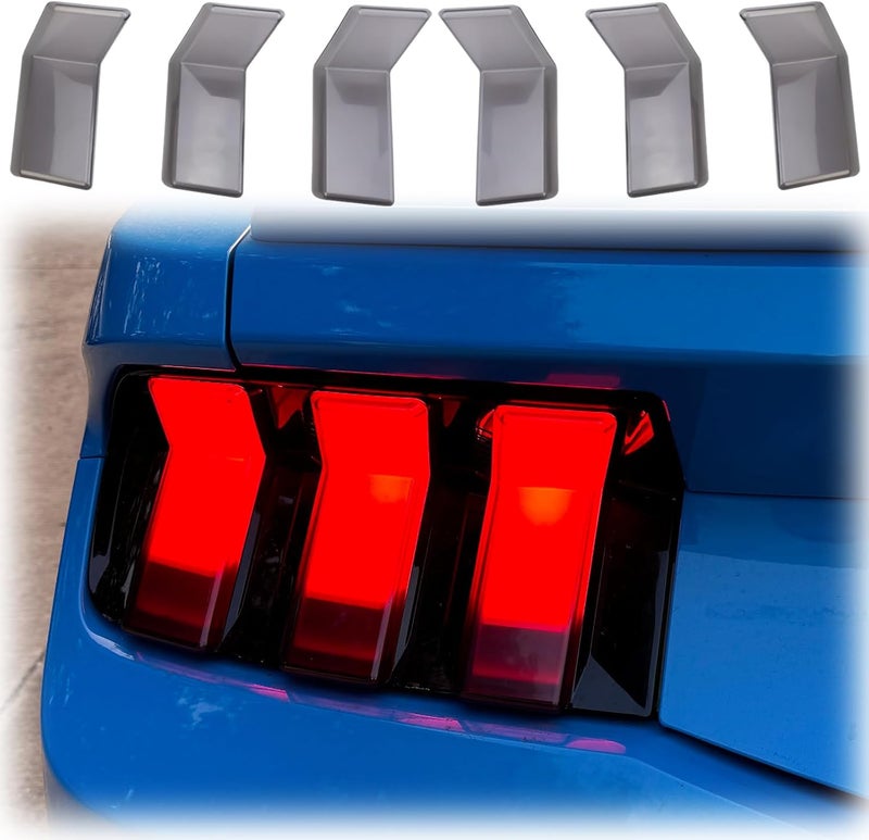 MUXEE Taillight Cover,for Ford Mustang 2024 2025 2026,6PCS Tail Light Covers Tail Lamp Trim Decoration Car Sport Accessories - Smoke Black - Image 1